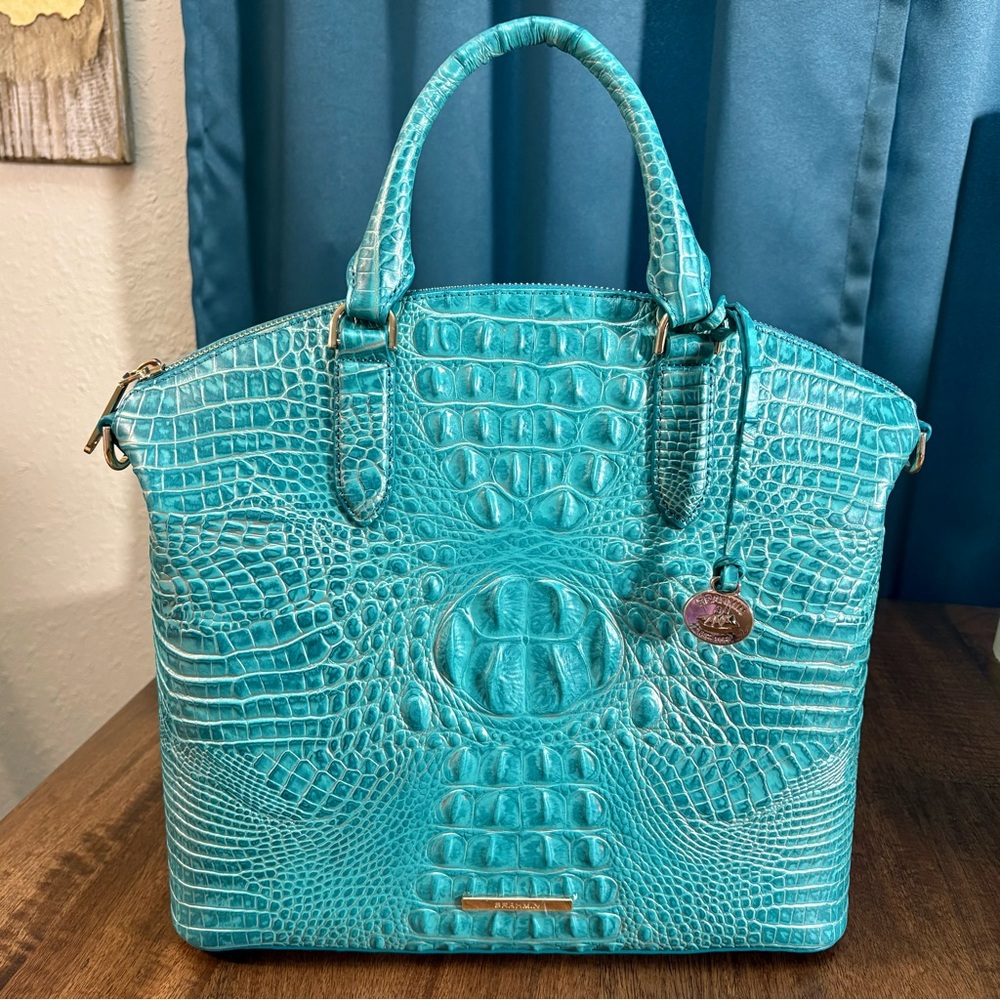 **SOLD**Brahmin NWT Lrg. Duxbury & Veronica - Mermaid Green - PERFECT EYE - Picture 2 of 16